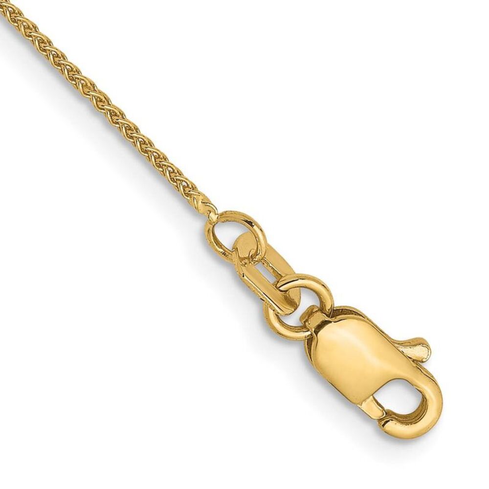 0.8mm 14K Yellow Gold Solid Spiga Chain Anklet, 9 Inch